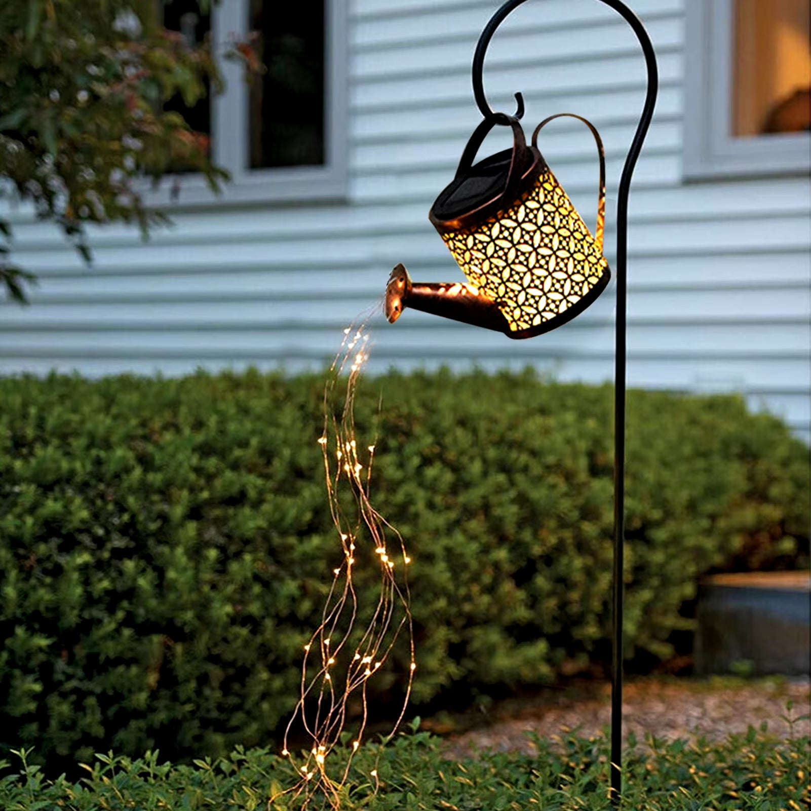 Bunch Lights Fairy Copper Wire Waterproof String Lights Decorative Vine Solar Watering Can Lights Outdoor Garden Decor Lights
