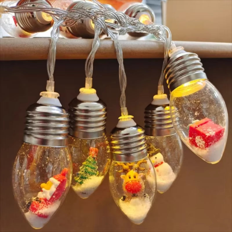 Christmas Small Bulb Light String Christmas Decoration LED Light String Santa Claus Snowman Christmas Tree