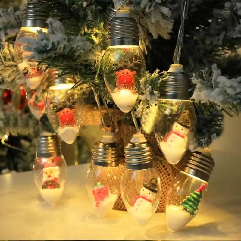 Christmas Small Bulb Light String Christmas Decoration LED Light String Santa Claus Snowman Christmas Tree